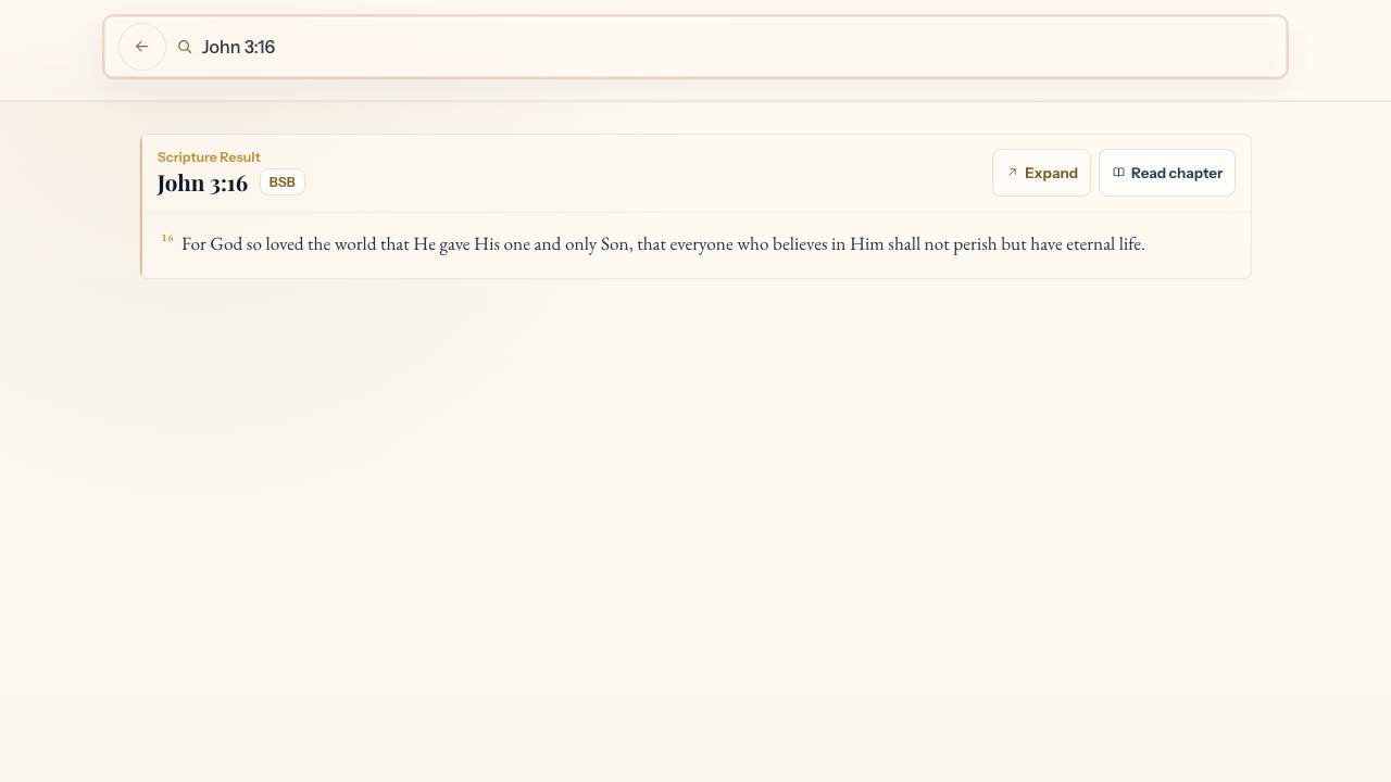 readerbible search result for John 3:16